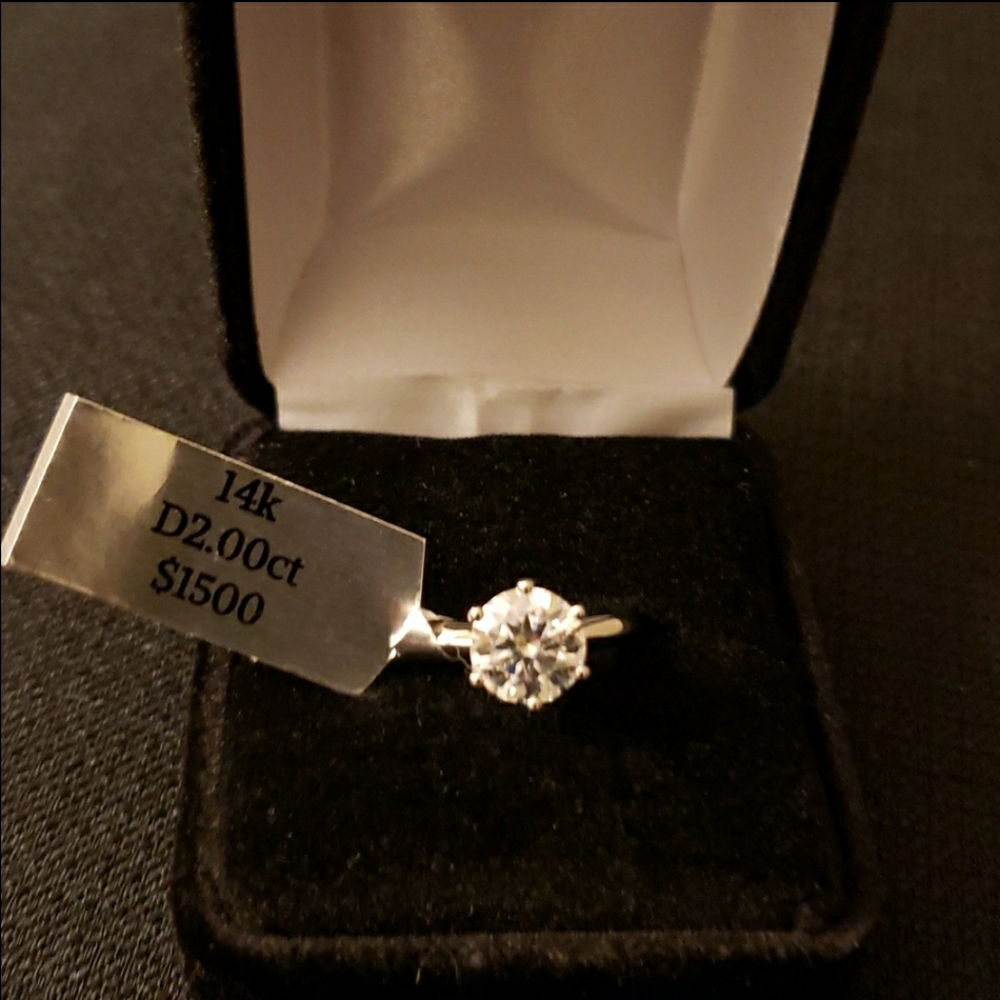 🎉FIRM 🎉$1500  2CT 14K D2.00 MOISSANITE WHITE GOLD